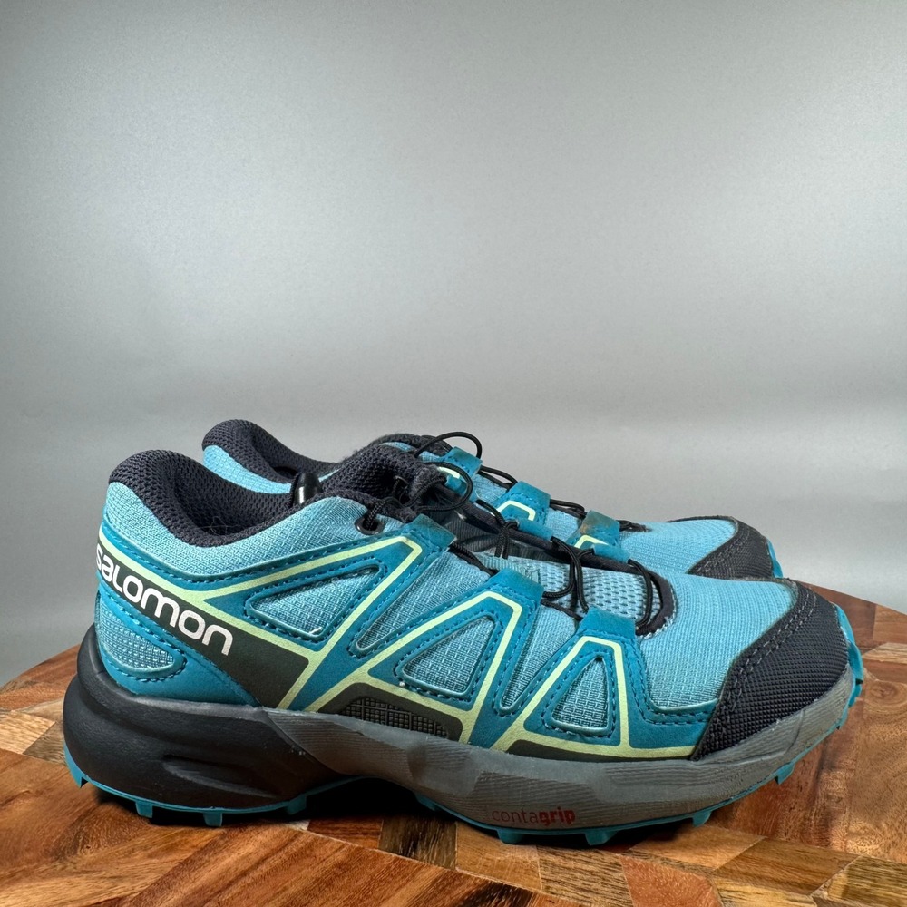 Salomon Speedcross Kids 13K Blue Black Trail Running Shoes 414472 Quicklace
